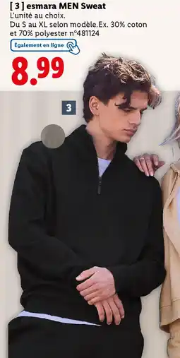 Lidl ESMARA MEN Sweat offre