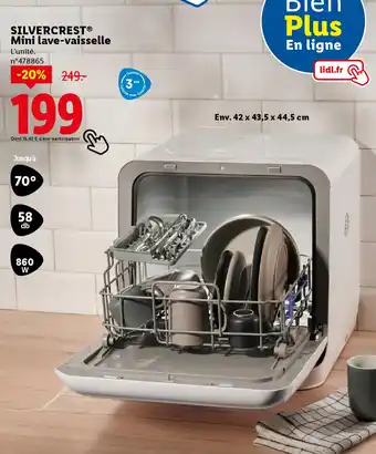 Lidl SILVERCREST Mini lave-vaisselle offre