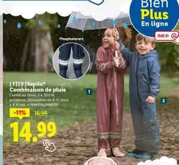 Lidl LUPILU Combinaison de pluie offre