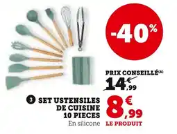Super U set ustensiles de cuisine 10 10 pieces offre