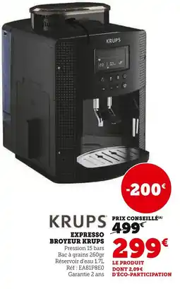 Super U Expresso broyeur krups offre