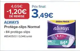 Costco ALWAYS Protège-slips Normal offre
