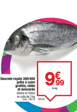 Promocash Daurade royale 300/400 prête à cuire grattée, vidée et éviscérée offre