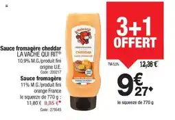 Promocash LA VACHE QUI RIT Sauce fromagère cheddar offre