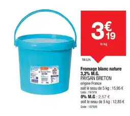 Promocash PAYSAN BRETON Fromage blanc nature offre