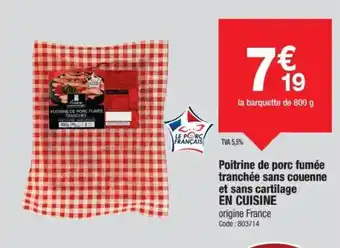 Promocash EN CUISINE Poitrine de porc fumée tranchée sans couenne et sans cartilage offre