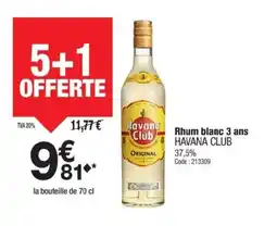 Promocash HAVANA CLUB Rhum blanc 3 ans offre