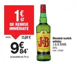 Promocash J&B RARE Blended scotch whisky offre