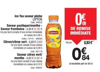 Promocash LIPTON Ice Tea saveur pêche offre
