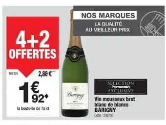 Promocash BARIGNY Vin mousseux brut blanc de blancs offre