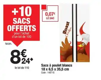 Promocash Sacs à poulet blancs offre