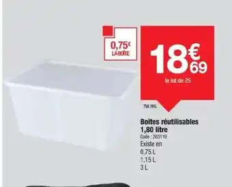 Promocash Boîtes réutilisables offre