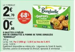 E.Leclerc Express BONDUELLE 8 Galettes à poêler duo de courgettes & pomme de terre surgelées offre