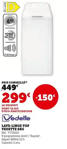 Super U Lave-linge top vedette offre