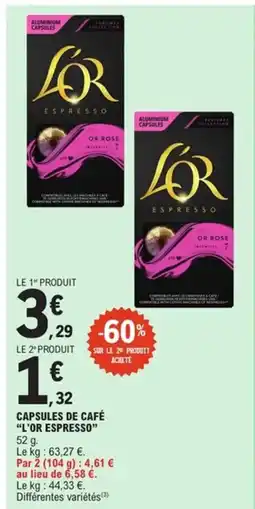 E.Leclerc Express L'OR ESPRESSO Capsules de café offre