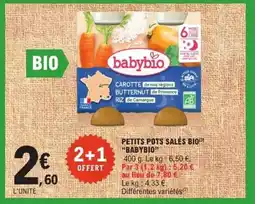E.Leclerc Express BABYBIO Petits pots sales bio offre