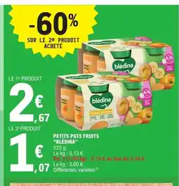 E.Leclerc Express BLÉDINA Petits pots fruits offre