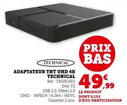 Super U Adaptateur tnt uhd 4k technical offre