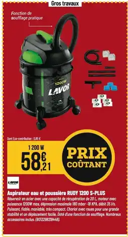Tridôme Aspirateur eau et poussière RUDY 1200 S-PLUS offre