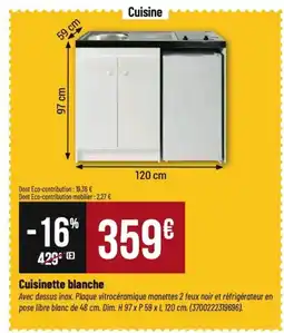Tridôme Cuisinette blanche offre