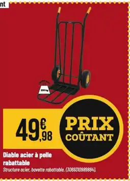 Tridôme Diable acier à pelle rabattable offre