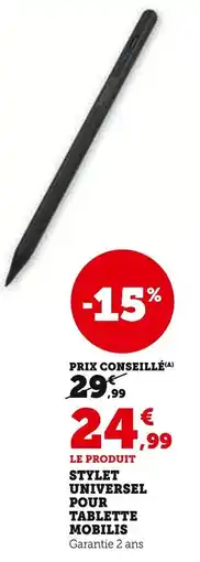 Super U Stylet universel pour tablette mobilis offre