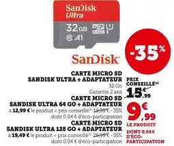 Super U Carte micro sd offre
