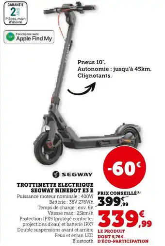 Super U Trottinette electrique segway ninebot e3 e offre