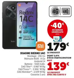 Super U Xiaomi redmi 14c offre