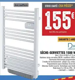 Brico Cash Sèche-serviettes 1500 w offre