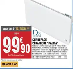 Brico Cash Chauffage céramique palma offre