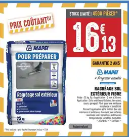 Brico Cash Ragréage sol extérieur fibre offre