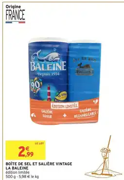 Intermarché Hyper LA BALEINE Boîte de sel et salière vintage offre