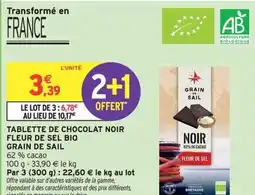 Intermarché Hyper Tablette de chocolat noir fleur de sel bio grain de sail offre