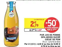 Intermarché Hyper CŒUR' DE POM Pur jus de pomme 30% moins sucré offre