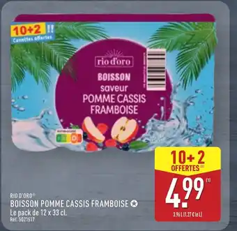 ALDI RIO D'ORO Boisson pomme cassis framboise offre