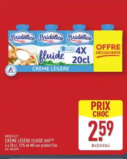 ALDI BRIDÉLICE Crème légère fluide uht offre