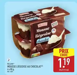 ALDI MILSANI Mousse liégeoise au chocolat offre