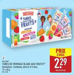 ALDI MILSANI Tubes de fromage blanc aux fruits offre