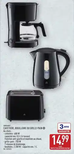 ALDI AMBIANO Cafetière, bouilloire ou grille-pain offre