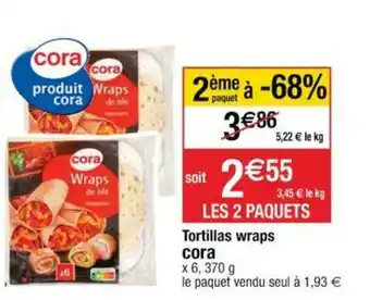 Cora x Carrefour Tortillas Wraps offre