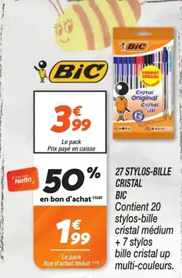 Netto 27 stylos-bille cristal bic offre
