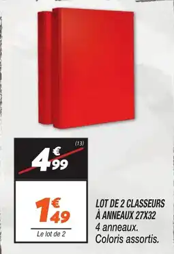 Netto Lot de 2 classeurs à anneaux 27x32 offre