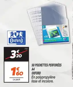 Netto 50 pochettes perforées a4 oxford offre