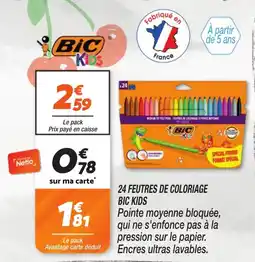 Netto 24 feutres de coloriage bic kids offre
