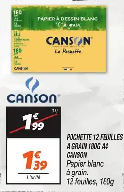 Netto Pochette 12 feuilles a grain a4 canson offre