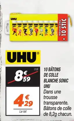 Netto 10 bâtons de colle blanche sonic uhu offre
