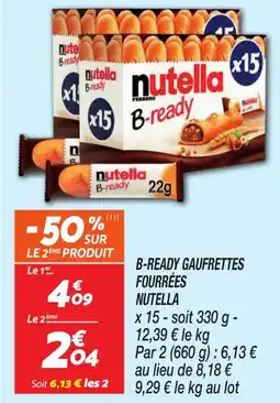 Netto B-ready gaufrettes fourrées nutella offre