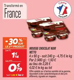 Netto Mousse chocolat noir netto offre