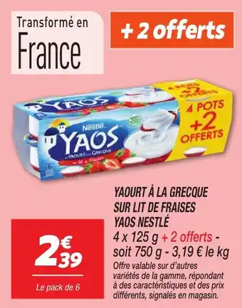 Netto Yaourt à la grecque sur lit de fraises yaos nestlé offre